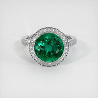 3.85 Ct. Emerald Ring, 18K White Gold 1