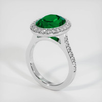 4.54 Ct. Emerald Ring, 18K White Gold 2