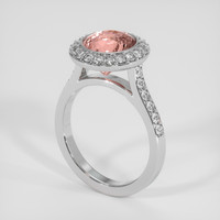 3.59 Ct. Padparadscha Sapphire Ring, 18K White Gold 2