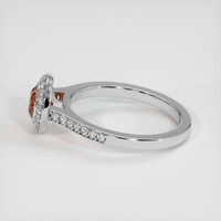 1.07 Ct. Padparadscha Sapphire Ring, 18K White Gold 4