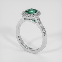 2.08 Ct. Bluish Green Sapphire Ring, 18K White Gold 2