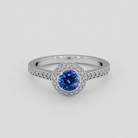 0.99 Ct. Blue Sapphire Ring, 18K White Gold 1