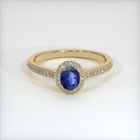 0.67 Ct. Blue Sapphire Ring, 14K Yellow Gold 1