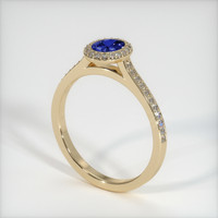 0.67 Ct. Blue Sapphire Ring, 14K Yellow Gold 2