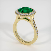 3.85 Ct. Emerald Ring, 18K Yellow Gold 2