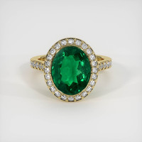 4.54 Ct. Emerald Ring, 18K Yellow Gold 1