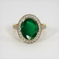 4.94 Ct. Emerald Ring, 18K Yellow Gold 1