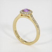 0.64 Ct. Pink Sapphire Ring, 18K Yellow Gold 2