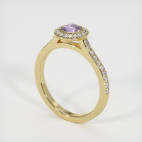 0.72 Ct. Pink Sapphire Ring, 18K Yellow Gold 2