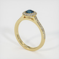0.77 Ct. Sapphire Ring, 18K Yellow Gold 2