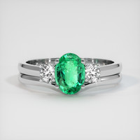 0.79 Ct. Emerald Ring, Platinum 950 1