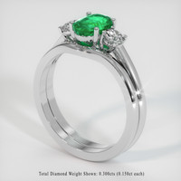 0.79 Ct. Emerald Ring, 18K White Gold 2