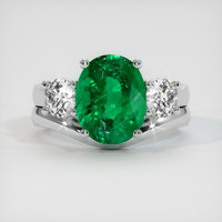 2.95 Ct. Emerald Ring, 18K White Gold 1
