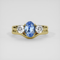 1.59 Ct. Blue Sapphire Ring, 10K Yellow Gold 1