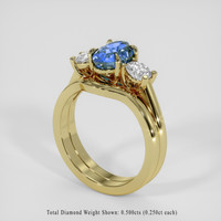 1.59 Ct. Blue Sapphire Ring, 10K Yellow Gold 2