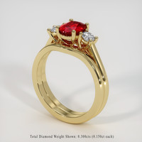 1.20 Ct. Ruby Ring, 14K Yellow Gold 2