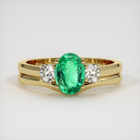 0.79 Ct. Emerald Ring, 18K Yellow Gold 1