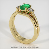 0.79 Ct. Emerald Ring, 18K Yellow Gold 2