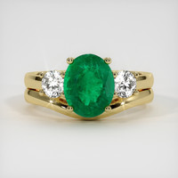 1.75 Ct. Emerald Ring, 18K Yellow Gold 1