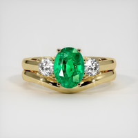 1.22 Ct. Emerald Ring, 18K Yellow Gold 1