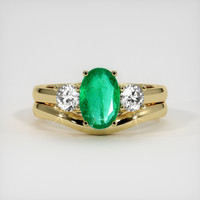 1.19 Ct. Emerald   Ring, 18K Yellow Gold 1