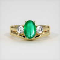 1.19 Ct. Emerald Ring, 18K Yellow Gold 1