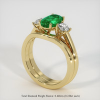 1.19 Ct. Emerald   Ring, 18K Yellow Gold 2