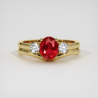 1.20 Ct. Ruby Ring, 18K Yellow Gold 1