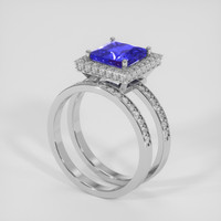 2.65 Ct. Violetish Blue Tanzanite Ring, 14K White Gold 2