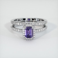 0.75 Ct. Purple Sapphire Ring, 14K White Gold 1