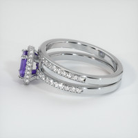 0.75 Ct. Sapphire Ring, 14K White Gold 4
