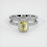 1.59 Ct. Yellow Sapphire Ring, 14K White Gold 1