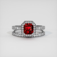 1.65 Ct. Ruby Ring, 18K White Gold 1