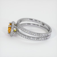 1.39 Ct. Yellowish Orange Sapphire Ring, Platinum 950 4