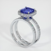 2.30 Ct. Blue Sapphire Ring, 10K White Gold 2