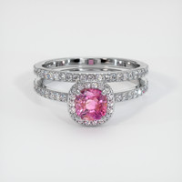 1.39 Ct. Pink Sapphire Ring, 10K White Gold 1