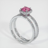 1.39 Ct. Pink Sapphire Ring, 10K White Gold 2