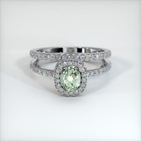 0.89 Ct. Green Sapphire Ring, 10K White Gold 1