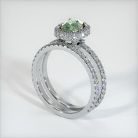 0.89 Ct. Green Sapphire Ring, 10K White Gold 2