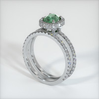 0.90 Ct. Green Sapphire Ring, 10K White Gold 2