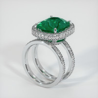 6.53 Ct. Emerald Ring, 18K White Gold 2