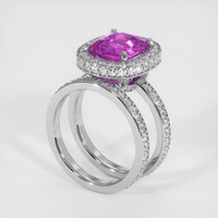 3.18 Ct. Purple Sapphire Ring, 18K White Gold 2