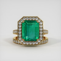 5.11 Ct. Emerald Ring, 18K Yellow Gold 1
