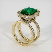 5.11 Ct. Emerald Ring, 18K Yellow Gold 2