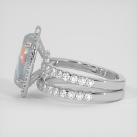 3.69 Ct. Multi Color Black Opal (Dark Opal) Ring, Platinum 950 4
