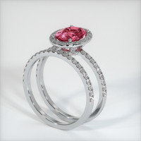 2.39 Ct. Reddish Pink Sapphire Ring, Platinum 950 2