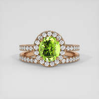 2.00 Ct. Green Peridot Ring, 14K Rose Gold 1