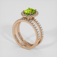 2.00 Ct. Green Peridot Ring, 14K Rose Gold 2