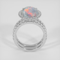 3.69 Ct. Multi Color Black Opal (Dark Opal) Ring, 18K White Gold 3