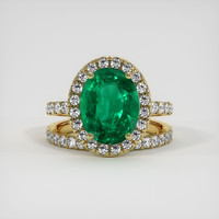 3.54 Ct. Emerald Ring, 18K Yellow Gold 1